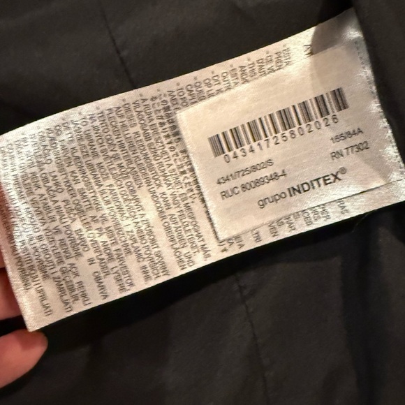 Zara Worn Effect Faux Leather Cropped Biker Moto Jacket Gray S - Picture 14 of 15